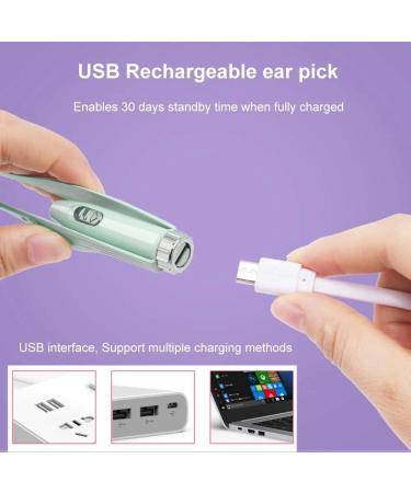 FZZDP Ear Cleaner LED Light Ear Pick USB Rechargeable Ear Wax Removal Set (Color D) | Nose Clean Tweezers for Baby and Adults - Buy Online on GoSupps.com