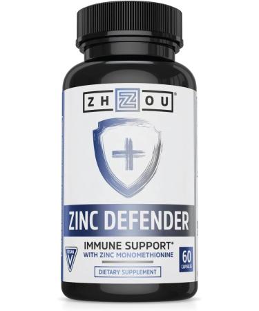 SPEC Zinc Defender Capsules | Immune Support with Zinc Monomethionine | Gluten Free Zinc Supplement for Immune Support | 60 Capsules