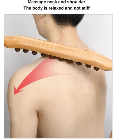 Wood Therapy Massage Tools - Double Sided Wooden Scraping Stick for Neck & Back Relief | 17 Beads - Buy Online on GoSupps.com
