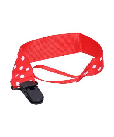 Universal Pacifier Holder Leash - Non-Toxic Safe & Foldable for On-the-Go (Red Dots) | International Shipping Available - Buy Online on GoSupps.com
