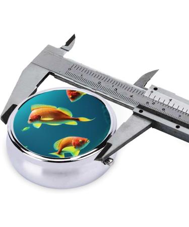 Marine Fishes Printed Mini Round Pill Box | 3 Compartment Medicine Organizer | Portable Travel Pill Case for Home & Office - Buy Online on GoSupps.com