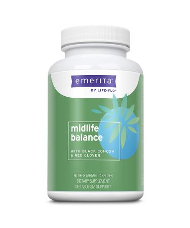 Emerita Midlife Balance Formula with Black Cohosh & Red Clover for Healthy Menopause Support | 30 Servings | 60 Capsules