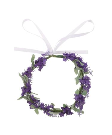 MUSISALY Floral Crown Flower Girl Tiara Flower Crowns for Flower Crown Green Bridal Hair Accessories Fairy Headband Hair Coils Fiesta Headbands Purple Garland Flowers Bohemia Bride
