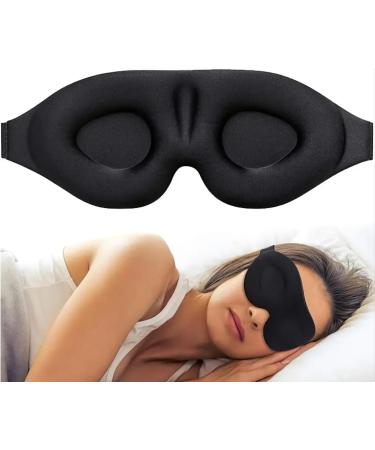 Soft Black Sleep Mask for Men & Women - Light Blocking Eye Cover for Travel & Daily Use - Buy Online on GoSupps.com