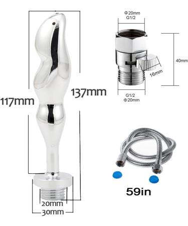 Shower Douche Enema Kit - 5 Hole Cleansing System with Regulator & 59-Inch Hose for Ultimate Comfort - Buy Online on GoSupps.com
