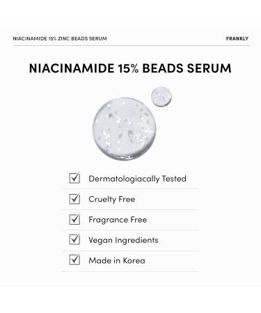 FRANKLY Niacinamide 15% & Zinc Beads Serum | Best Acne Treatment Dark Spot Remover | Oil Control & Even Skin Texture | Vegan Cruelty-Free Korean Skincare | 1.01 fl. oz - Buy Online on GoSupps.com