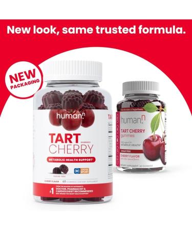 humanN Tart Cherry Gummies - Uric Acid & Immunity Support | NSF Certified Non-GMO Sugar-Free - 60 Count - Buy Online on GoSupps.com