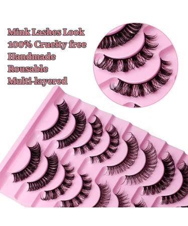 Buy 10 Pairs Cat Eye Faux Mink False Eyelashes - Black | International Shipping Available - Buy Online on GoSupps.com