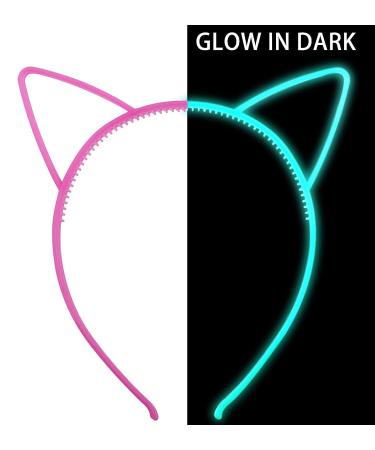 Suyegirl 6 Pcs Glow Dark Cat Ear Headbands for Girls - Halloween Hair Accessories - Buy Online on GoSupps.com