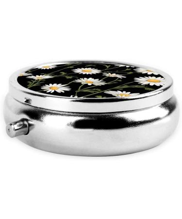 Shop Daisy Round Pill Box - 3 Compartment Portable Travel Medicine Organizer for Vitamins & Tablets - Buy Online on GoSupps.com