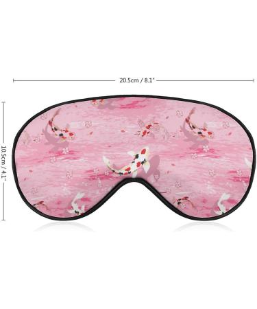 Pink Koi Fish Sleeping Mask | Sakura Flower Soft Sleep Mask | Adjustable Light-Blocking Eye Cover for Unisex | Perfect for Restful Sleep - Buy Online on GoSupps.com