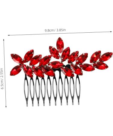 Beatifufu Bridal Headwear Rhinestone Hair Combs Hair Comb Clips Bridal Hair Comb Hair Side Combs Hair Combs for Women Decorative Bridal Hair Accessories Decorative Hair Combs Red Rhinestones - Buy Online on GoSupps.com