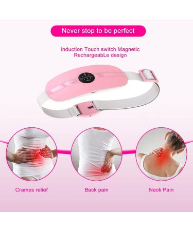 Portable Cordless Electric Waist Belt Device, Fast Heating Pad for Cramps - 3 Heating Levels & 3 Vibration Massage Modes - Menstrual Belly Heating Pad for Women & Girls - Pink - Buy Online on GoSupps.com