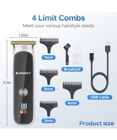 Buy Professional Cordless Hair Clippers for Men - Zero Gapped LED Display Stainless Steel Trimmer with USB & 4 Combs - International Shipping Available - Buy Online on GoSupps.com