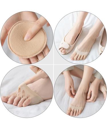 4 Pairs Women's Split Toe Socks - High Heels No Show Cushion Metatarsal Foot Pads - Anti-Slip Cotton Toe Socks - Buy Online on GoSupps.com
