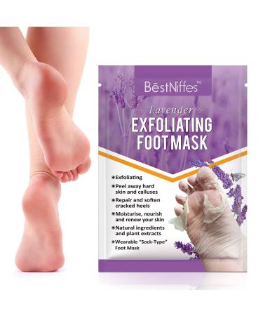 Foot Mask - Natural Exfoliator for Dry Dead Skin, Callus, Rough Heels - Lavender Scent - Men & Women - Buy Online on GoSupps.com