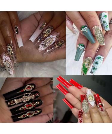 KACHIMOO 10 PCS Virgin Mary & San Judas Nail Charms Set - 3D Nail Diamonds & Gold Rhinestones for Acrylic Nails Art - Buy Online on GoSupps.com