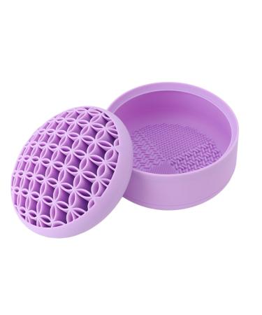 Silicone Makeup Brush Holder Stand Brush Drying Storage Stand Holder Makeup Brush Cleaning Desktop Storage Box for Cosmetic Brush Pencil Art Supplies