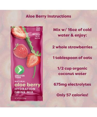 Greater Than Electrolyte Powder Packets - Hydration Drink Mix with Organic Coconut Water & Strawberry Juice - Electrolytes Supplement, No Sugar, Gluten Free - 14 Pack - Buy Online on GoSupps.com