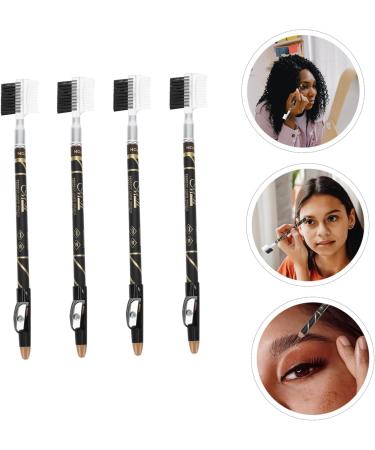 Balacoo 4pcs Two-in-one Eyebrow Pencil Waterproof Eyeliner Lash Tools Eyebrow Makeup Tools Eyebrow Powder - Buy Online on GoSupps.com
