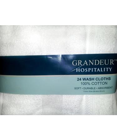 Grandeur Hospitality 100% Cotton Wash Cloths 24 Pack