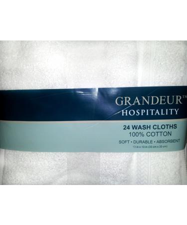 Grandeur Hospitality 100% Cotton Wash Cloths 24 Pack - Buy Online on GoSupps.com
