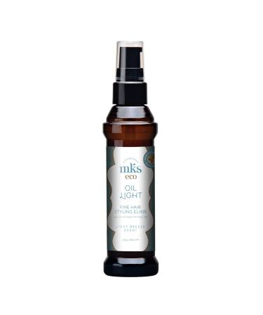 MKS eco Oil Light - Hair Styling Elixir - Moroccan Argan Oil  Hemp Seed Oil - Ideal for Fine Hair - Moisturize  Nourish Hair & Control Frizz - Vegan & Cruelty Free Light Breeze 2 Fl Oz (Pack of 1)