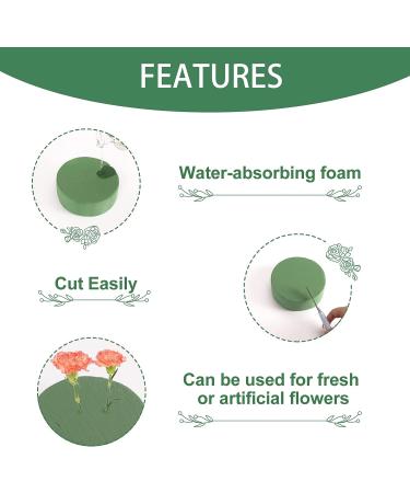 Whonline 9-Piece Round Floral Foam Blocks - 4.72'' Wet and Dry Green Foam for Flower Arrangement and Party Decor - Buy Online on GoSupps.com