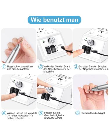 Buy Weiyi Electric Nail Miller Set - Professional Nail Care Device | Low Vibration 20 000 RPM 6 Drills & 106 Grinding Sleeves - International Shipping Available - Buy Online on GoSupps.com