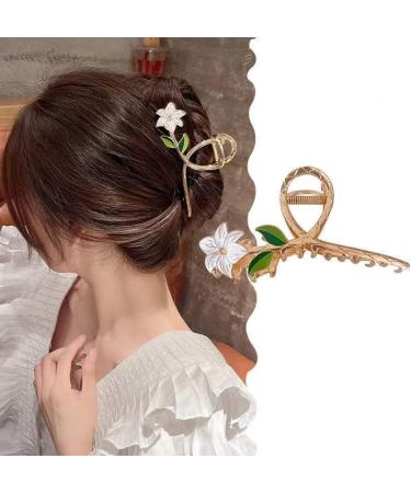 Hair Claw Clips Korean Women Hair Claw Gold Metal Hair Clips Flower Sweet Large Crab Shark Clip Barrette Hairpin Hair Accessories 4 (Color : 8) (Color : 3) (Color : 3 (Color : Gold) - Buy Online on GoSupps.com