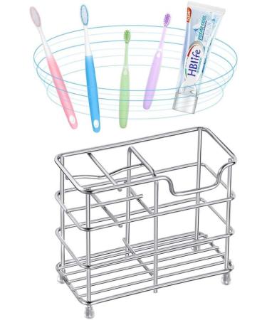 Stainless Steel Toothbrush Holder | Multifunctional Space-Saving Vertical Organizer with Non-Slip Feet - Buy Online on GoSupps.com