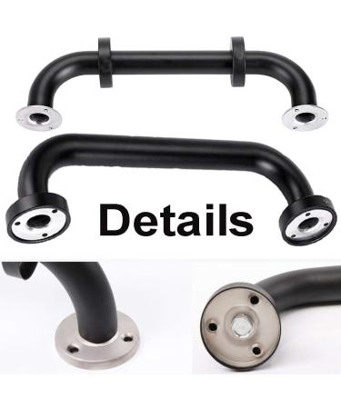 ZUEXT 16 Inch Matte Black Stainless Steel Shower Grab Bar - Pack of 2 | Bathroom Handicap Safety Rail Support for Elderly and Injured | 1.25 Diameter - Buy Online on GoSupps.com