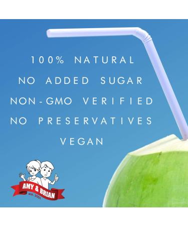 Amy & Brian Pure Coconut Water with Pulp - Non-GMO, No Sugar Added, 17.5oz Cans (12-Pack) - Refreshing & Hydrating - Buy Online on GoSupps.com