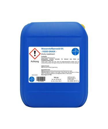 Hydrogen peroxide 6% FOOD GRADE I 10 liters I stabilized I canister I PZN-16569653 I Herrlan quality I Made in Germany