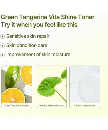 BERGAMO Green Tangerine Vita Shine Toner for Soothing Hydrating Face Moisturizer Korean Skin Care 6.09 fl.oz 180ml - Buy Online on GoSupps.com