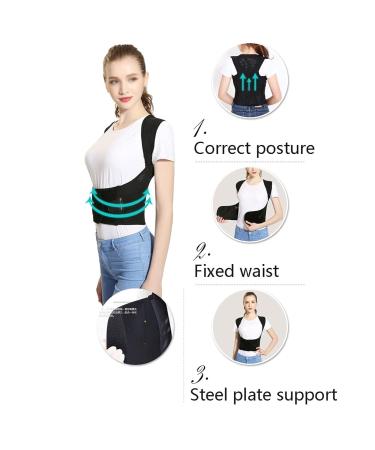Posture Corrector for Mend Women - Adjustable Full Back Support Brace for Clavicle Support and Providing Pain Relief for Neck Back and Shoulder Elegant Svart Large - Buy Online on GoSupps.com