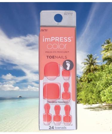 Impress Kiss ImPress Color Press-On Bright Matte Neon Orange Pedicure Toe Nails IMT502X Super Star  24 Count (Pack of 1) - Buy Online on GoSupps.com