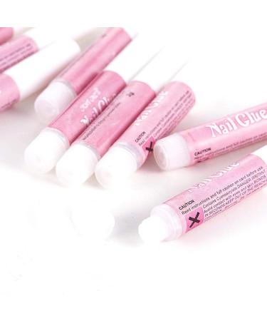 10pcs Nail Glues Extra Strong Quick Dry Adhesive For Natural or False Nails Art Tips Acrylic Gel to stick Diamantes Glitter Rhinestones transparent colour +2 Curved - Banana Nail Files - Buy Online on GoSupps.com