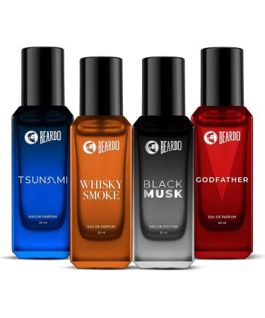 RI Perfumes Giftset For Men | (Pack of 4 x 20ml) Whisky Smoke Godfather Tsunami and Black Musk - Long Lasting Perfume Musk & Woody Fresh Fragrance - Buy Online on GoSupps.com