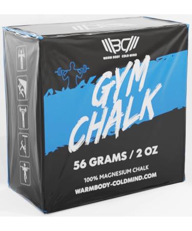 WARM BODY COLD MIND Premium Chalk Block for Weightlifting, Crossfit, Gym, Climbing, Gymnastics/Magnesium Carbonate 2 oz. 1 Block