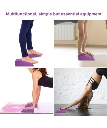 Violet Yoga Foam Wedge Blocks (Pair) - Supportive Wrist and Foot Wedges for Pilates, Balance, and Exercise - EVA Riser Block for Calf Raise and Stretching - Buy Online on GoSupps.com