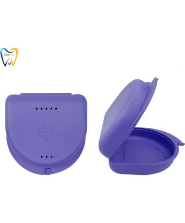 Dent Art Dental Orthodontic Retainer/Aligner Case/Box/Mouth Guard and Denture Storage with Vent Holes for Household | Office | Travel (Pack of 2 Voilet) Pack of 2 Voilet - Buy Online on GoSupps.com