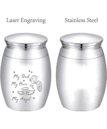 CREATCABIN Mini Cremation Urn Keepsake Kit - Hero Angel Metal Sharing Urn for Human and Pets - 1.6x1.2 Inch Silver - Angel & Fairy Design - Buy Online on GoSupps.com
