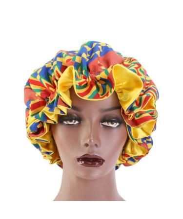 Lurrose Yellow Satin Hood Cap for Women | Adjustable Double Layer Sleeping Hat & Shower Cap for Long Thick Hair - Buy Online on GoSupps.com