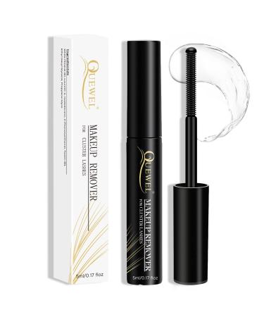 Cluster eyelashes extension remover quewry professional eyelash glue remover for sensitive skin gentle removal of lash cluster glue clear 5ml for personal use at home 1 piece (1 Pack) Remover-5ml