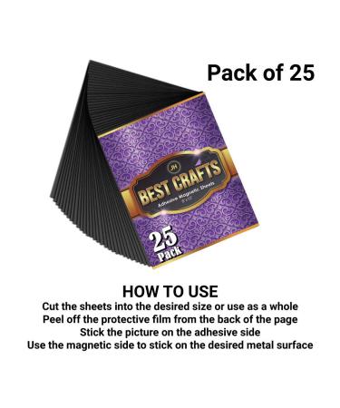 JH Best Crafts Adhesive Magnetic Sheets - 8 x 10 Inch Flexible Magnets | Pack of 25 | Ideal for Crafts, Pictures & DIY Projects - Buy Online on GoSupps.com
