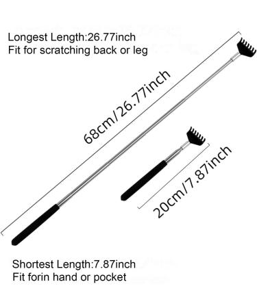 Portable Stainless Steel Telescopic Back Scratcher Set - 3 Pieces Itching Relief for Adults | Asymnm - Buy Online on GoSupps.com