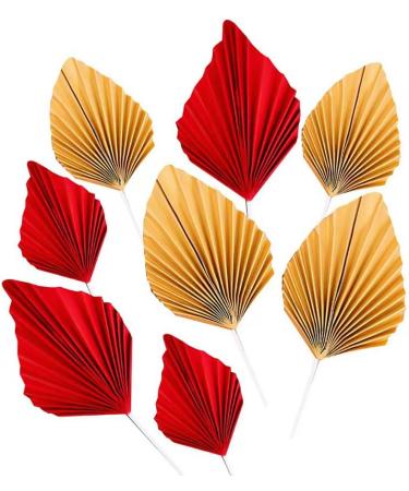 ccHuDE 20 Pcs Paper Palm Fan Cake Toppers Paper Leaf Cake Toppers Cute Cupcake Toppers Party Cake Insert Decoration for Wedding Birthday Party Gold - Buy Online on GoSupps.com