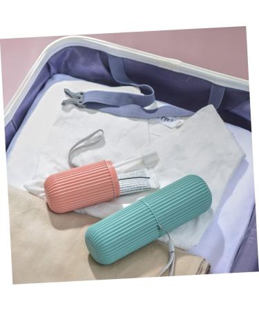 Beavorty Toothpaste Brush Container - 2 Piece Travel Tooth Cleaning Organizer in Green 5.5x5.5x19cm | International Shipping Available - Buy Online on GoSupps.com
