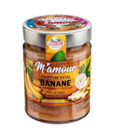 M'AMOUR - Confiture Banane Pot Verre 325G - Lot De 3